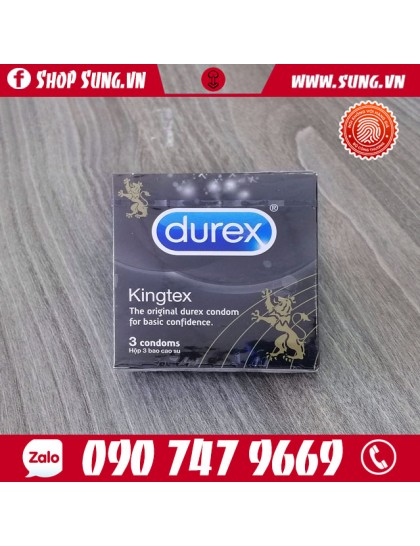 Bao Cao Su Durex Kingtex - Siêu Mỏng, Ôm Sát, Size Nhỏ 49mm (Hộp 3 Cái)